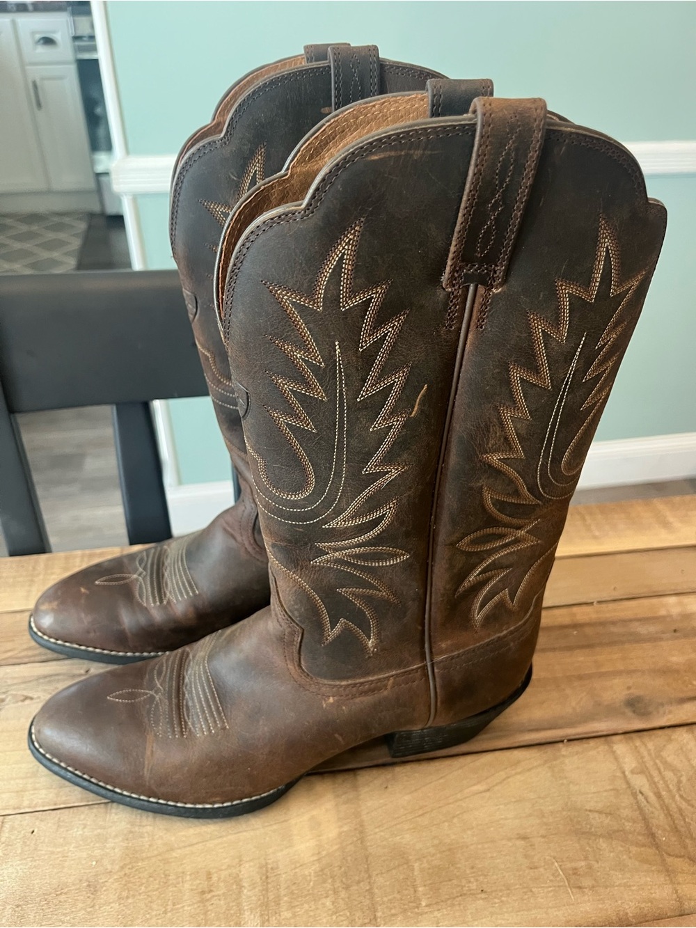 ARIAT Heritage Performance Western Boots Round Toe Size 8.5C (Wide) Brown Leathe - Picture 3 of 9